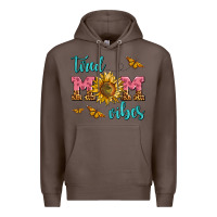 Coffee tired mom vibes Premium Hoodie - AdoDesignShop
