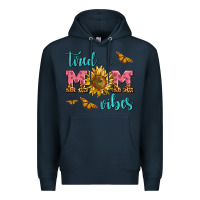 Navy tired mom vibes Premium Hoodie - AdoDesignShop
