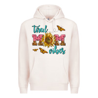 Pale Pink tired mom vibes Premium Hoodie - AdoDesignShop