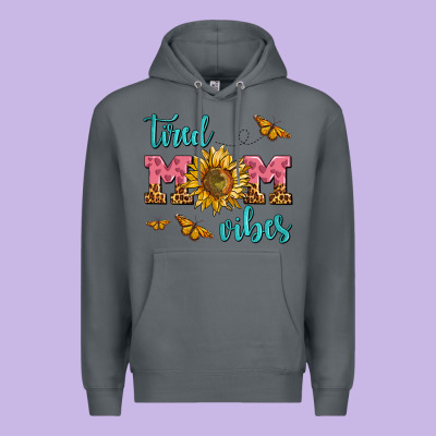 Tired Mom Vibes Premium Hoodie Designed By Adodesignshop