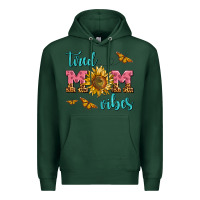 Sports Green tired mom vibes Premium Hoodie - AdoDesignShop