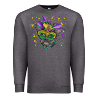 Charcoal Heather mardi gras mask french bulldog Premium Sweatshirt - RanaPortraitStore
