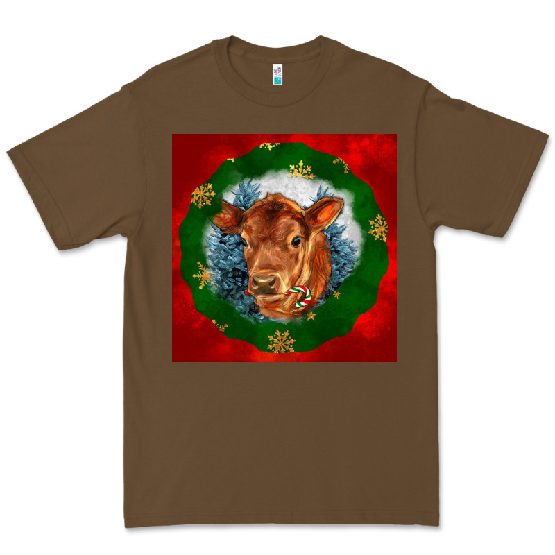 Christmas Red Angus Calf Head Premium Tee by LillyAllenDesigns | Teevron