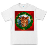 White christmas red angus calf head Premium Tee - LillyAllenDesigns
