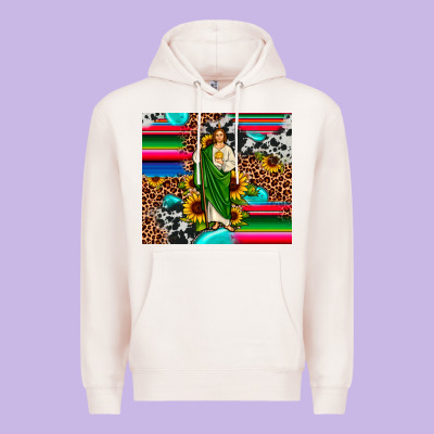 San Judas Leopard Cowhide Gemstone Premium Hoodie Designed By Jahusdesignshop