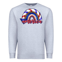 Heather Grey America rainbow Premium Sweatshirt - texasbilliewilder