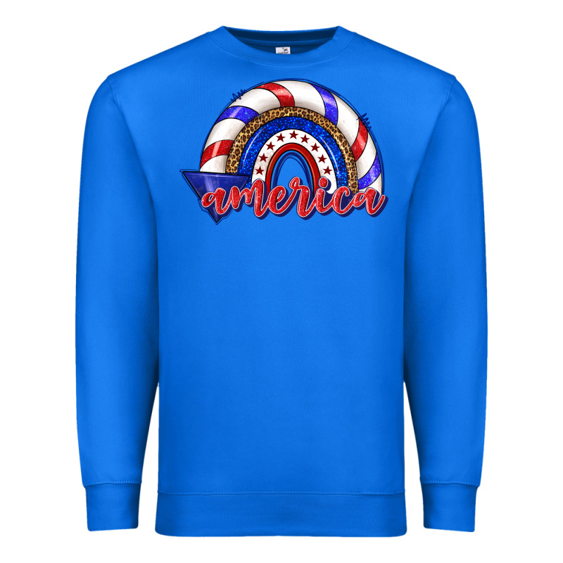 America Rainbow Premium Sweatshirt by texasbilliewilder | Teevron
