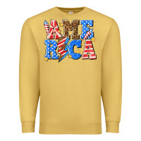 Antique Gold America with lightning bolt Premium Sweatshirt - texasbilliewilder