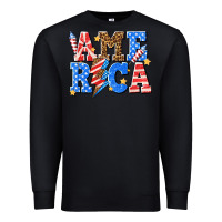 Black America with lightning bolt Premium Sweatshirt - texasbilliewilder