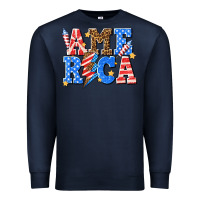 Navy America with lightning bolt Premium Sweatshirt - texasbilliewilder