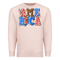 Pale Pink America with lightning bolt Premium Sweatshirt - texasbilliewilder