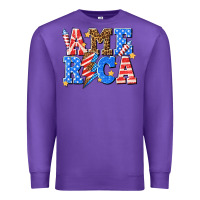 Purple America with lightning bolt Premium Sweatshirt - texasbilliewilder