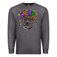 Charcoal Heather mardi gras pitbull Premium Sweatshirt - RanaPortraitStore