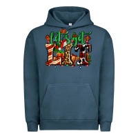 Pigment Midnight Navy lets get lit with Christmas Urban Hoodie - AdoDesignShop