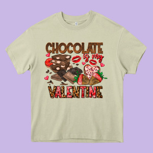 Chcolate Is My Valentine Heavy Core Tee Designed By Cowhidedigitalart