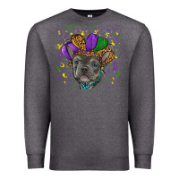 Charcoal Heather mardi gras french bulldog Premium Sweatshirt - RanaPortraitStore