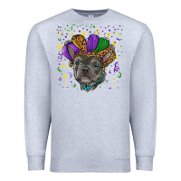 Heather Grey mardi gras french bulldog Premium Sweatshirt - RanaPortraitStore