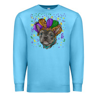 Ocean Blue mardi gras french bulldog Premium Sweatshirt - RanaPortraitStore
