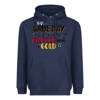 Navy on game day we wear maroon and gold Heavyweight Hoodie - MaliasSmallBusiness