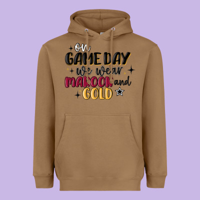 Heavyweight Hoodie on game day we wear maroon and gold