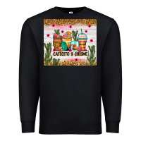 Black Cafecito y chisme coffee cups Premium Sweatshirt - Zillion Design Studio