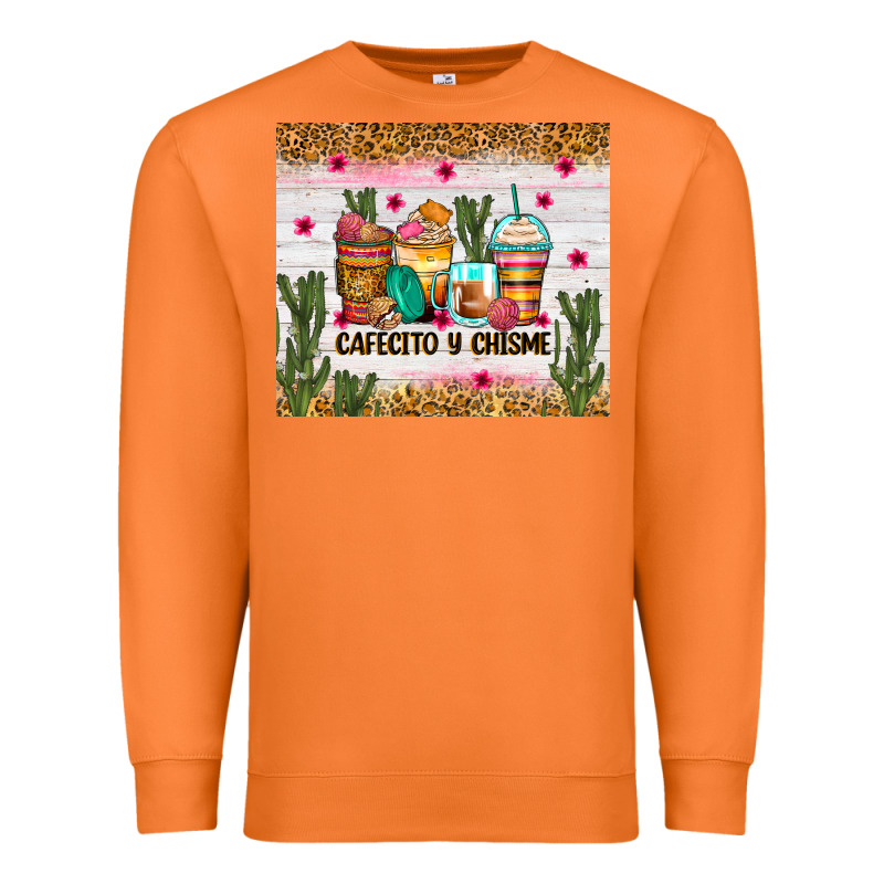 Cafecito Y Chisme Coffee Cups Premium Sweatshirt by Zillion Design Studio | Teevron