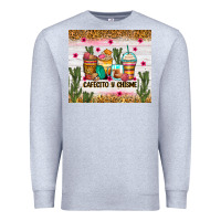Heather Grey Cafecito y chisme coffee cups Premium Sweatshirt - Zillion Design Studio