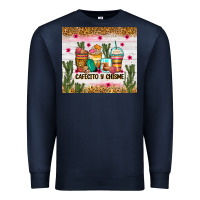Navy Cafecito y chisme coffee cups Premium Sweatshirt - Zillion Design Studio