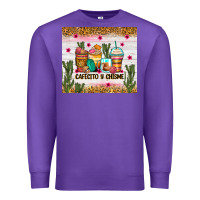 Purple Cafecito y chisme coffee cups Premium Sweatshirt - Zillion Design Studio