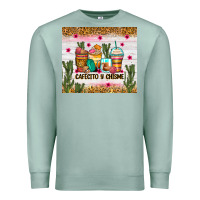 Seafoam Cafecito y chisme coffee cups Premium Sweatshirt - Zillion Design Studio
