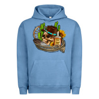Pigment Pebble Blue cowboy cactus  sunflowers whiskey Urban Hoodie - AdoDesignShop
