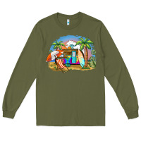 Army Green camp life beach Long Sleeve Tee - BarkalooDesign