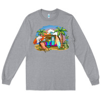 Heather Grey camp life beach Long Sleeve Tee - BarkalooDesign