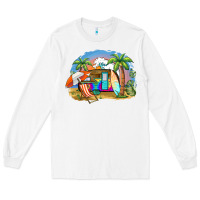 White camp life beach Long Sleeve Tee - BarkalooDesign