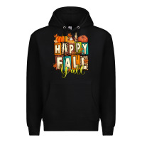 Black happy fall y'all Premium Hoodie - Artiststas