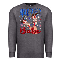 Charcoal Heather American babe 4th july Premium Sweatshirt - texasbilliewilder