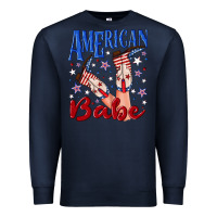 Navy American babe 4th july Premium Sweatshirt - texasbilliewilder