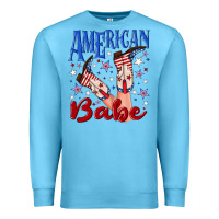 Ocean Blue American babe 4th july Premium Sweatshirt - texasbilliewilder