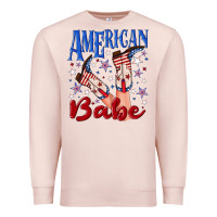Pale Pink American babe 4th july Premium Sweatshirt - texasbilliewilder