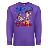 Purple American babe 4th july Premium Sweatshirt - texasbilliewilder