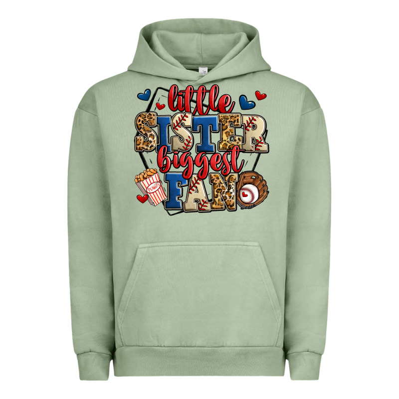 Little Sister Biggest Fan Baseball Urban Hoodie by Jasminsmagicworld | Teevron
