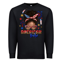 Black American babe afro messy bun Premium Sweatshirt - texasbilliewilder