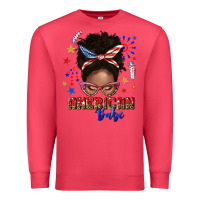 Cardinal American babe afro messy bun Premium Sweatshirt - texasbilliewilder