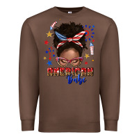 Chestnut American babe afro messy bun Premium Sweatshirt - texasbilliewilder