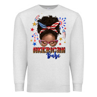 Oatmeal Heather American babe afro messy bun Premium Sweatshirt - texasbilliewilder