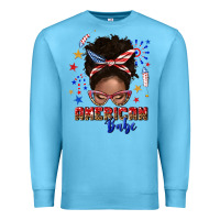 Ocean Blue American babe afro messy bun Premium Sweatshirt - texasbilliewilder