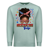 Seafoam American babe afro messy bun Premium Sweatshirt - texasbilliewilder