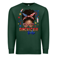 Sports Green American babe afro messy bun Premium Sweatshirt - texasbilliewilder