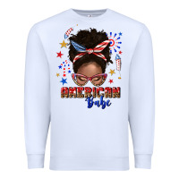 White American babe afro messy bun Premium Sweatshirt - texasbilliewilder