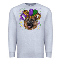 Heather Grey mardi gras hat german shepherd Premium Sweatshirt - RanaPortraitStore